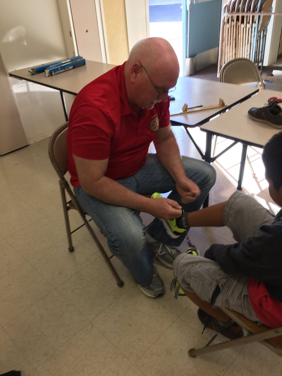 SC Rotary giving away shoes this morning. Steps for Success!