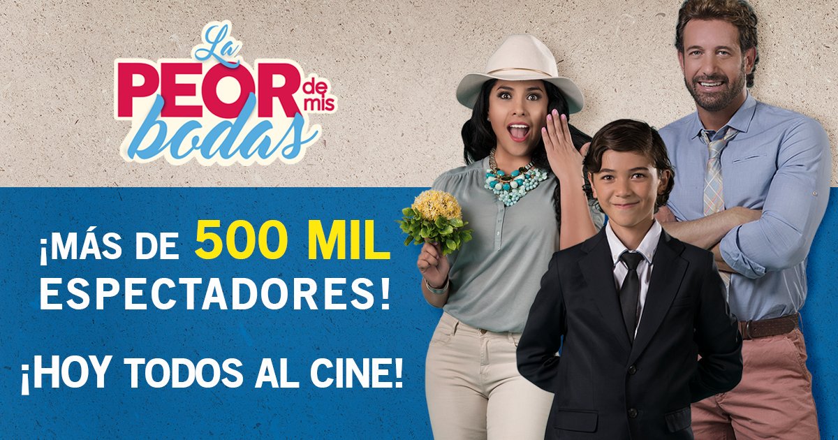 TodoxGaboSoto's tweet photo. #Perú Este fin de semana no te pierdas #LaPeorDeMisBodas 🎬 La comedia más exitosa 💥 con @gabrielsotoMEX @maricarmenmarin 🙌🌟🙌🌟 https://t.co/pUQqMNOIMc