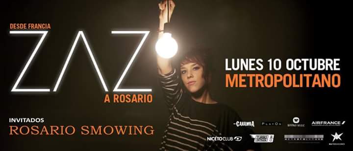 natibirri's tweet photo. 19 hs apertura de puertas. 20 15 show Rosario Smowing - 21 15 hs. Zaz https://t.co/uiFecK5npe