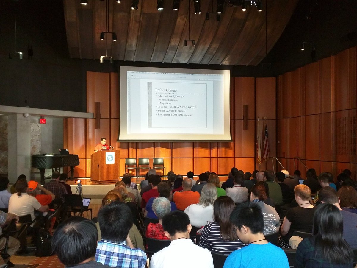 OhioWikimedians's tweet photo. At the #WikiConference North America 2016 kickoff! @KevinPayravi, @MariaRimmel, and @AddisWang will represent our User Group. https://t.co/7FkdPQFxdp