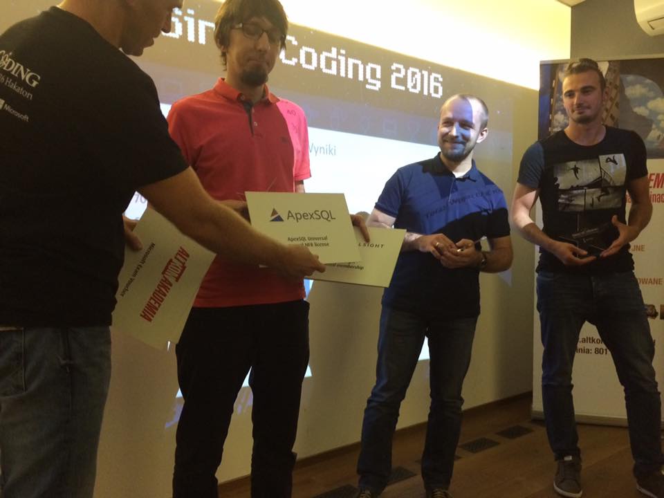 SiriusCoding's tweet image. Znamy zwycięzców #siriuscoding #sqlserver2016 #hackathon @PLSSUG @SzkoleniaAltkom @HelionPL @redgate @ApexSQL @pluralsight @JCommerceSA