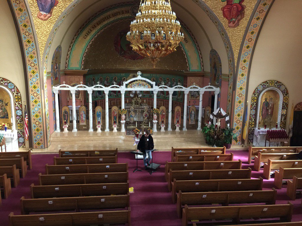 Alex is singing some cantor solos tomorrow for the Byzantine Choral Festival of MN. Not a bad place to practice!