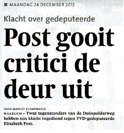 Als je niet wilt luisteren als bestuurder, waarom zit je er dan nog? #Duinpolderweg