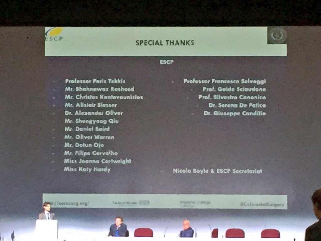 GianlucaPellino's tweet photo. The last slide of my ESCP fellowship report at #escp2016 : did you notice? Hint - bottom of the slide, both corners... #colorectalsurgery https://t.co/Rpd2F0d3DL