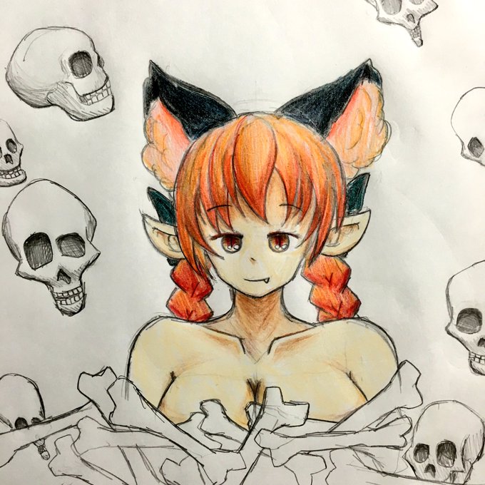 23DAYS TO HALLOWEEN お燐! #深夜の真剣お絵描き60分一本勝負 