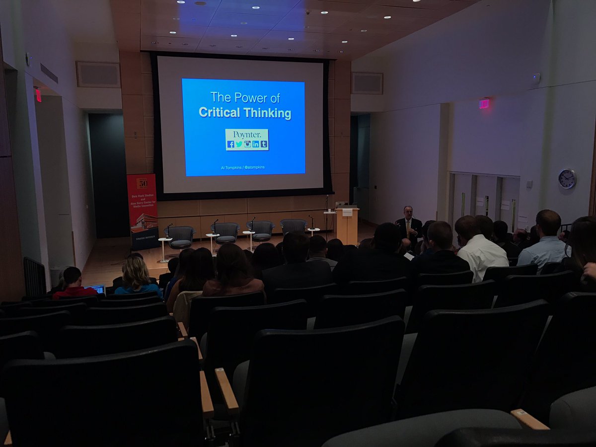 alexiseauclaire's tweet photo. Listening to Al Tompkins speak about critical thinking at #StateOfField16 https://t.co/Spg8xq44qQ