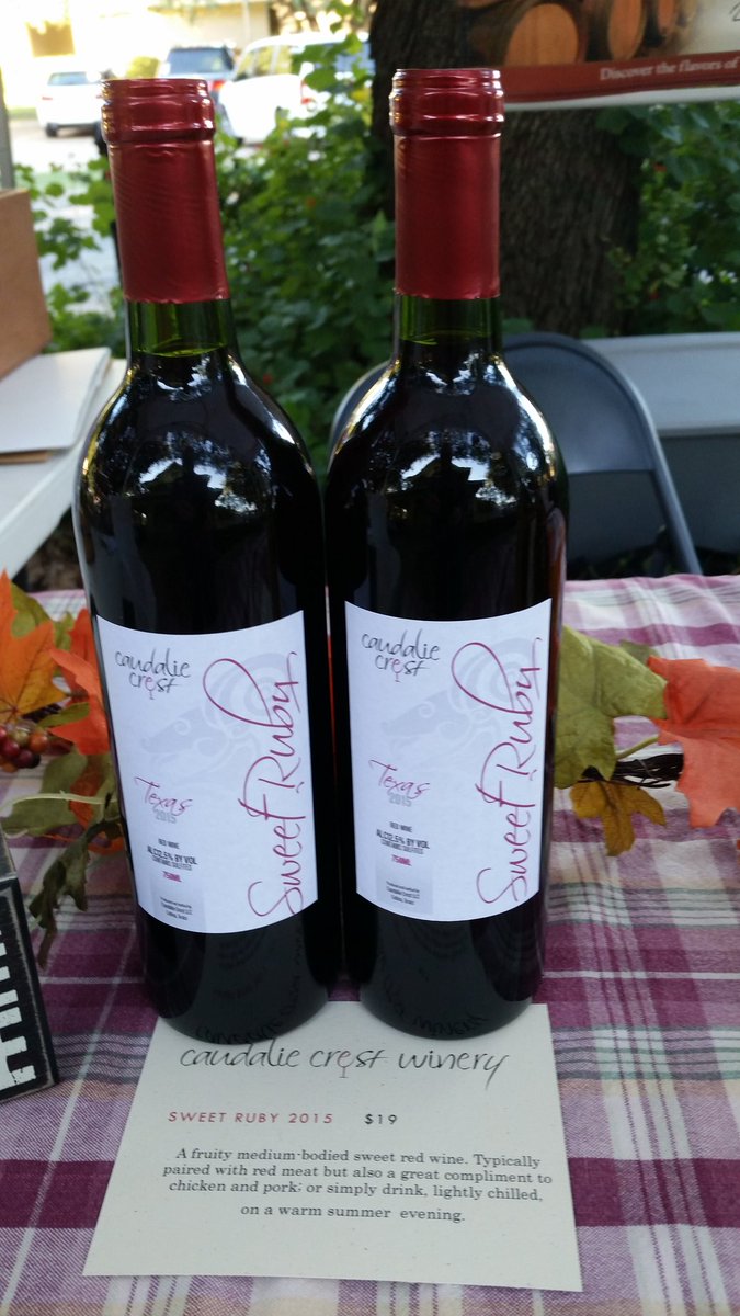 CaudalieWines's tweet photo. Looking for a sweeter red wine.  We have Sweet Ruby back on the tasting list.  #txwine #txvineyard #mckinney https://t.co/6zmDxkpcR0
