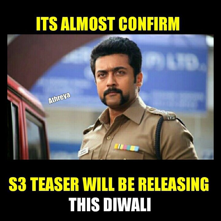 SuryaSk_Offl's tweet photo. #S3Teaser. Intha diwali namaku semmaa Treat maa

#SingamIsBack https://t.co/Xg5klOdMaq