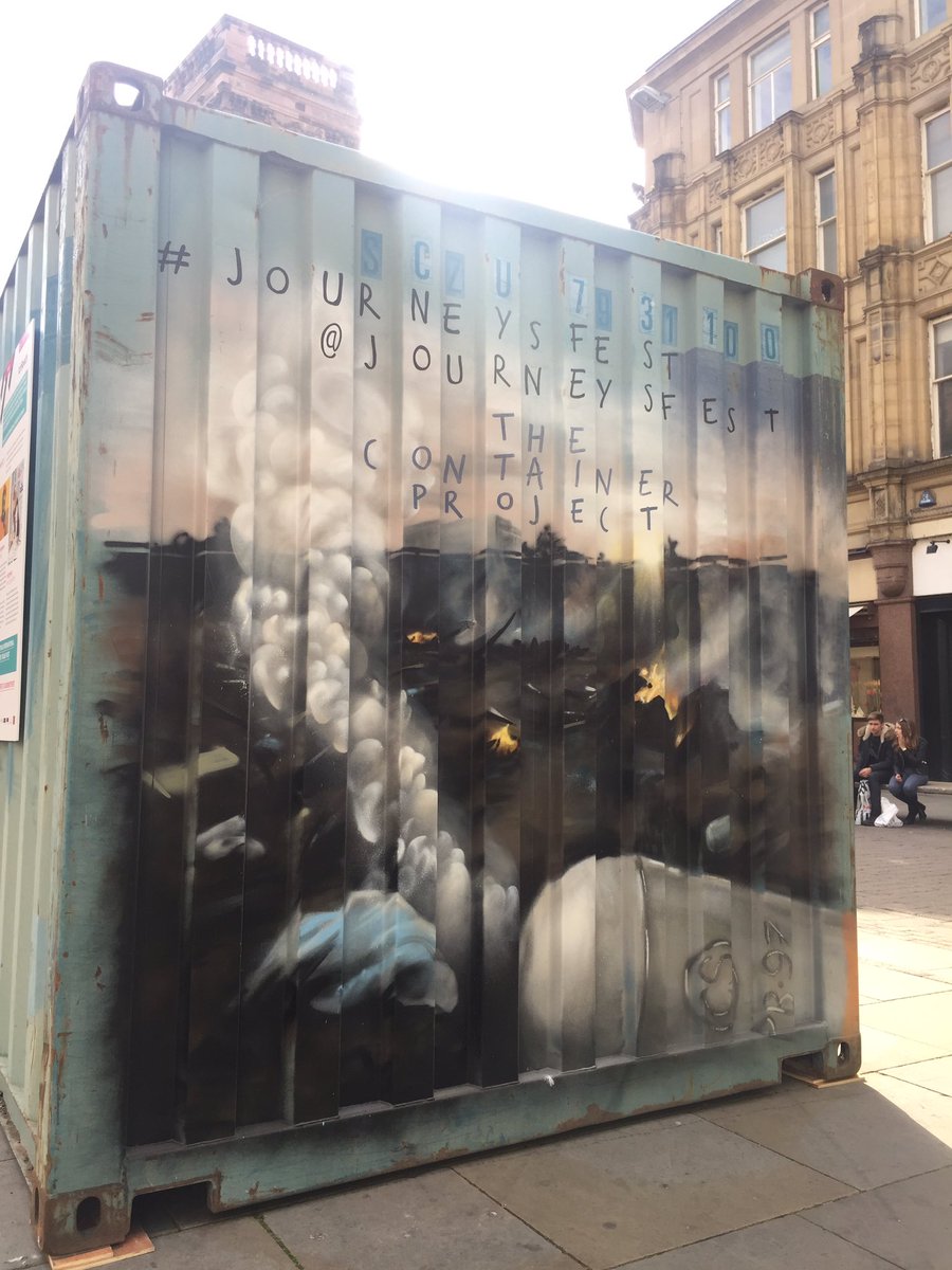 robinwscott's tweet photo. Lovely work by @Nomad_clan in St Anne's Square #streetart #containerproject https://t.co/sr0ox3OsM2