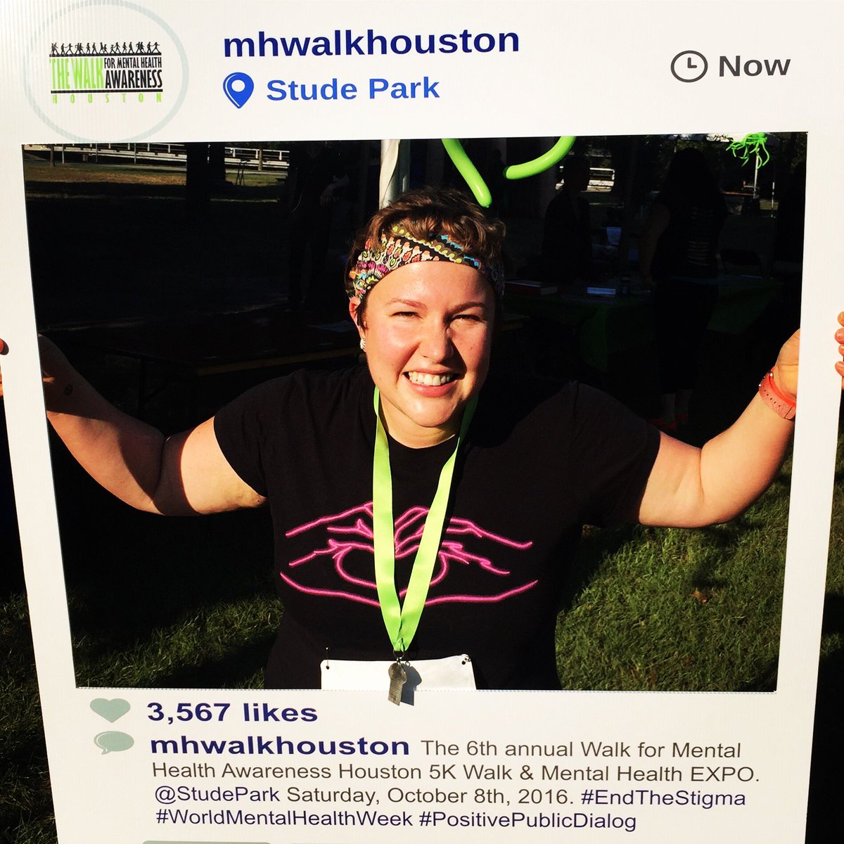 MiliLaff's tweet photo. The 6th annual @MHWalkHouston #WorldMentalHealthWeek #EndTheStigma #PositivePublicDialogue 💚🎗💚 https://t.co/fSYwpEjXkG