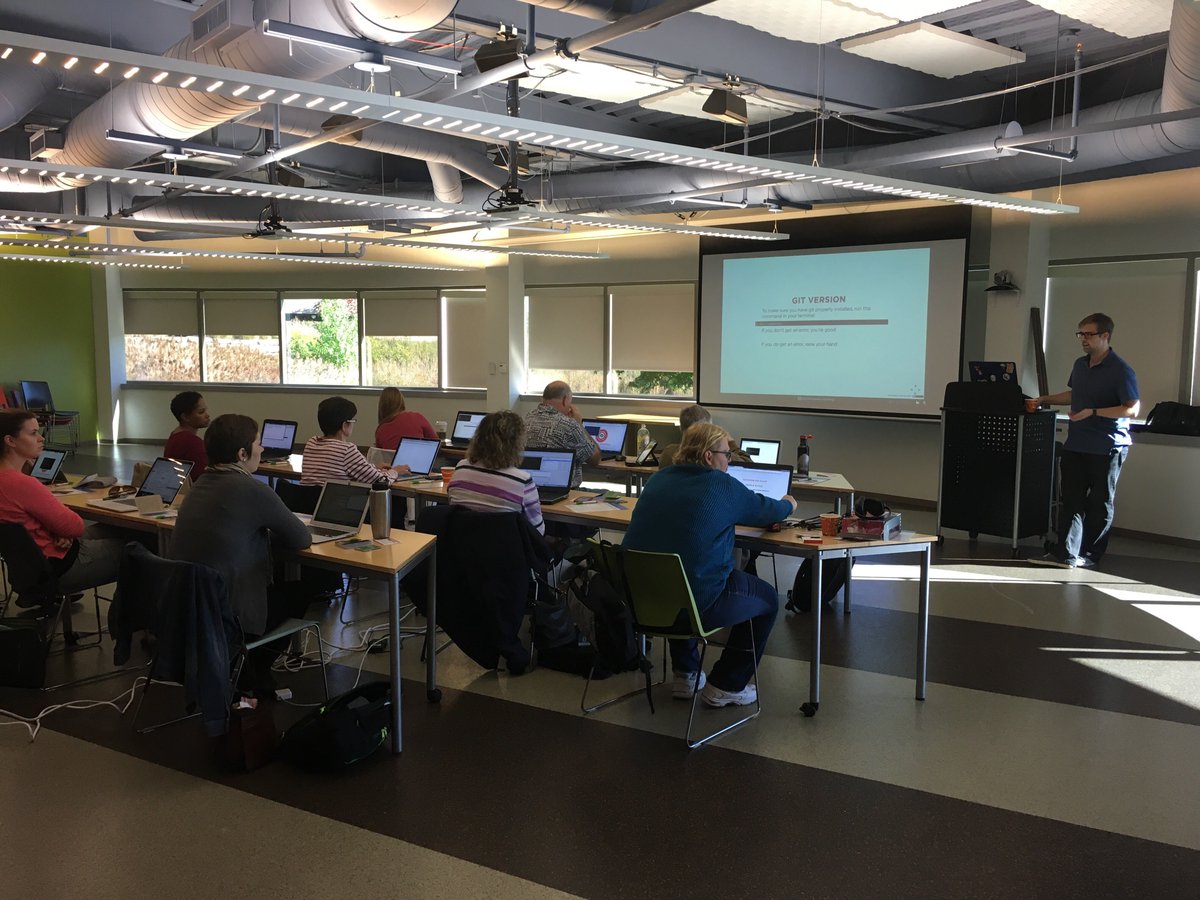 GDIAnnArbor's tweet photo. .@camdroid217 kicking off Intro to #Git and #GitHub! Huge thanks to @Arbor_Networks for providing the incredible space! #gdia2 https://t.co/CMihCB9YdT