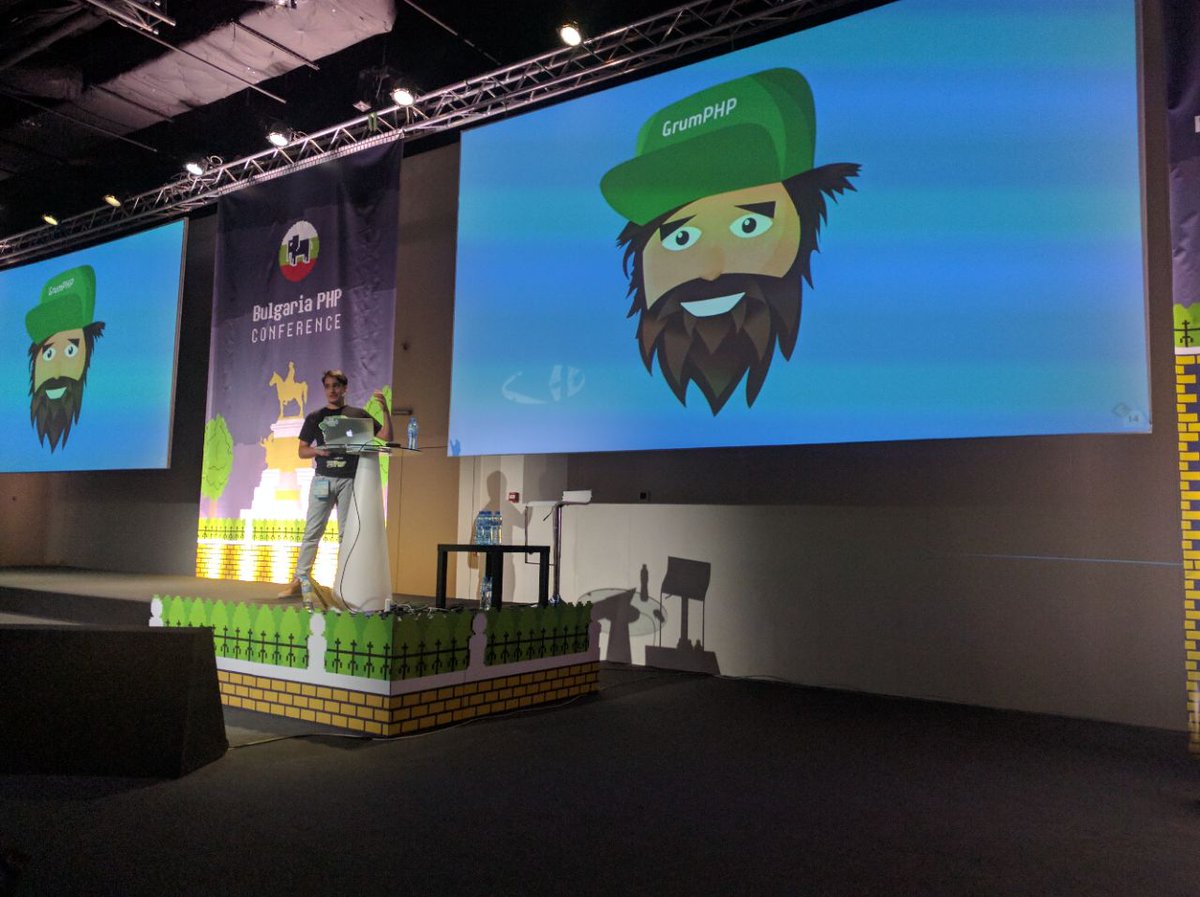 dxdinamic's tweet photo. Don't be the grumpy developer. Let #grumphp be grumpy for you instead. A talk by @MikeChernev at @bgphpconf #bgphp16 https://t.co/2f5Y2g9YZM