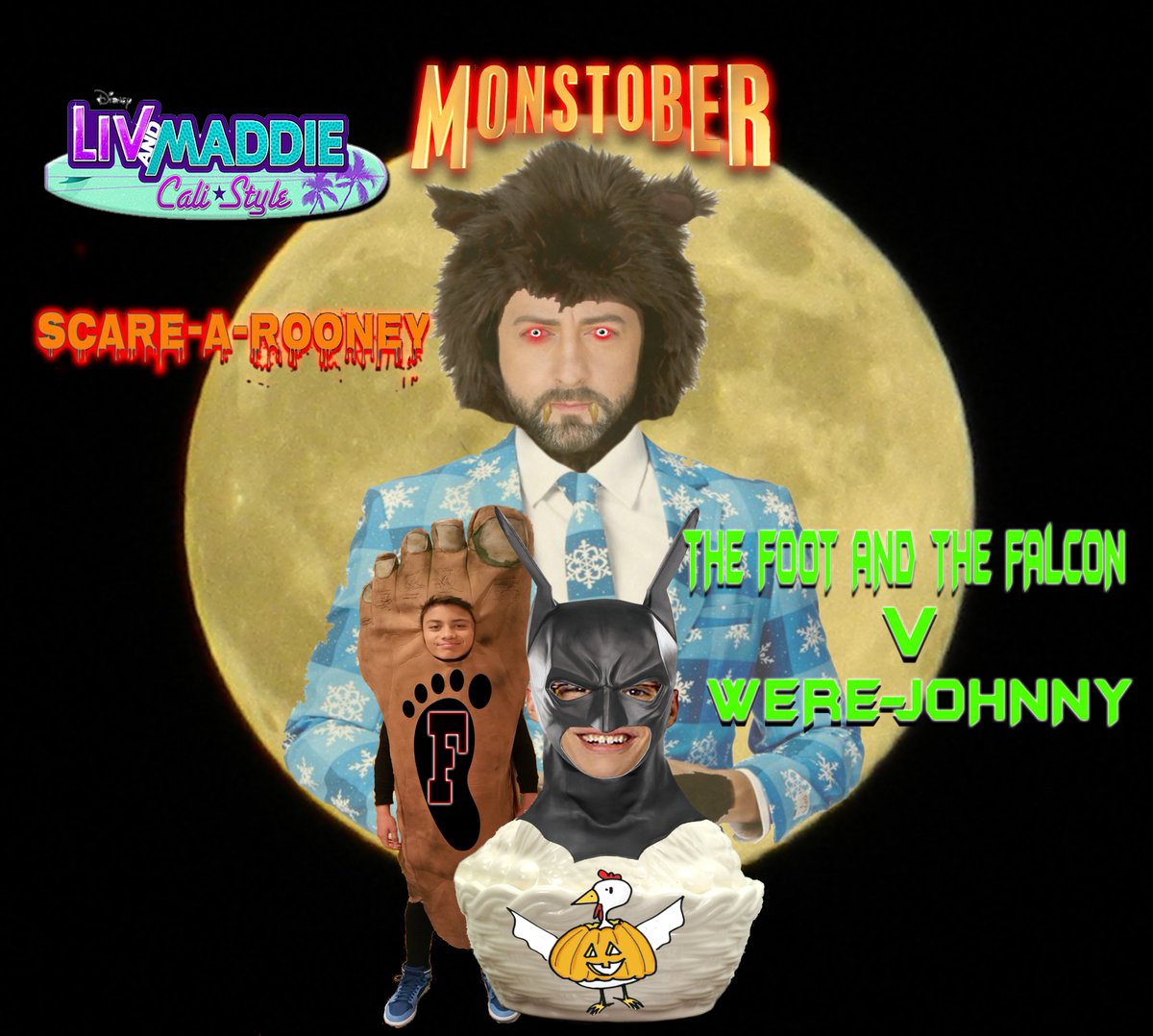 manus37's tweet photo. @JohnDBeckTV @scatter @DoveCameron @kurtlong @JoeyBragg Foot And Falcon Square off Against Were-Johnny #ScareARooney #LivAndMaddieCaliStyle https://t.co/6tCqxUoVlV