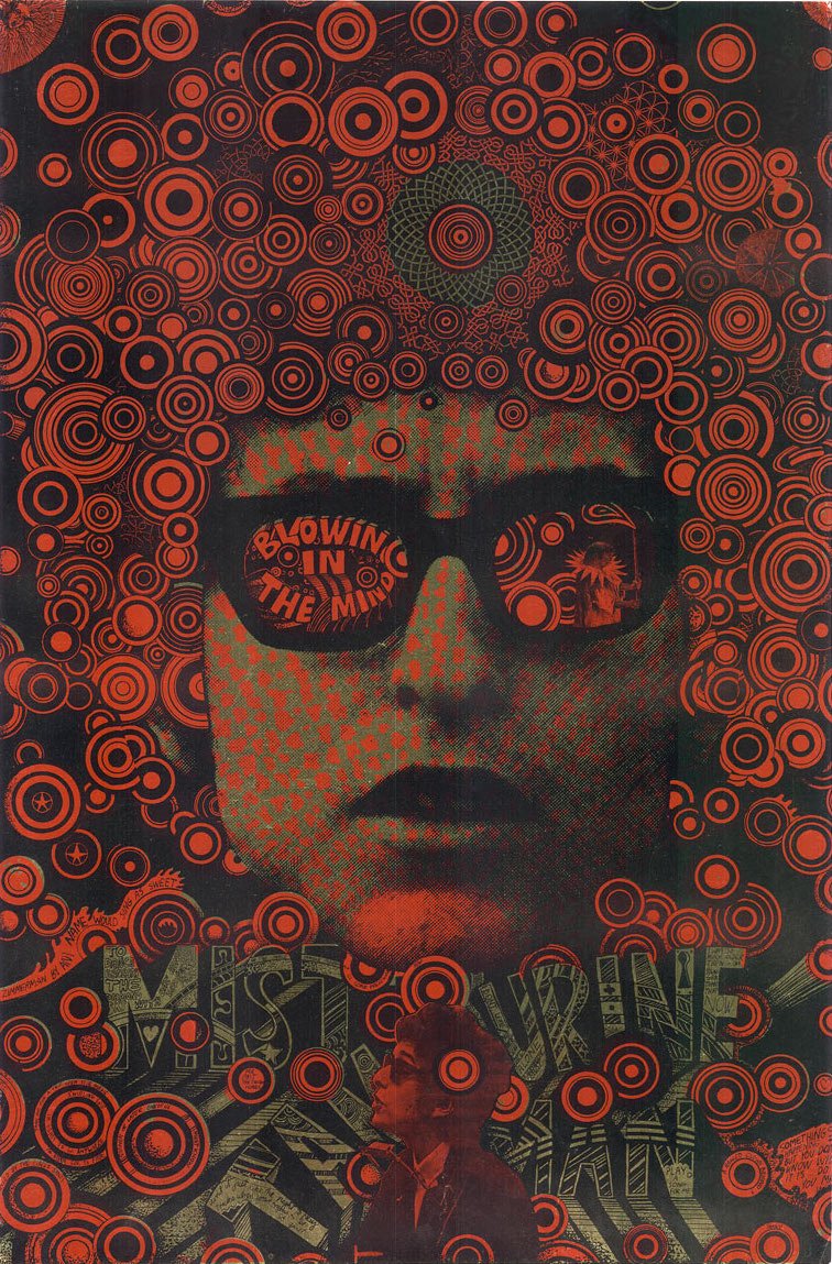V_and_A's tweet photo. Hey, Mr. Tambourine Man, play a song for me...Shop this iconic print by Martin Sharp from our #RecordsandRebels edit https://t.co/Fsat86zD2H https://t.co/BQgZDTzBUz