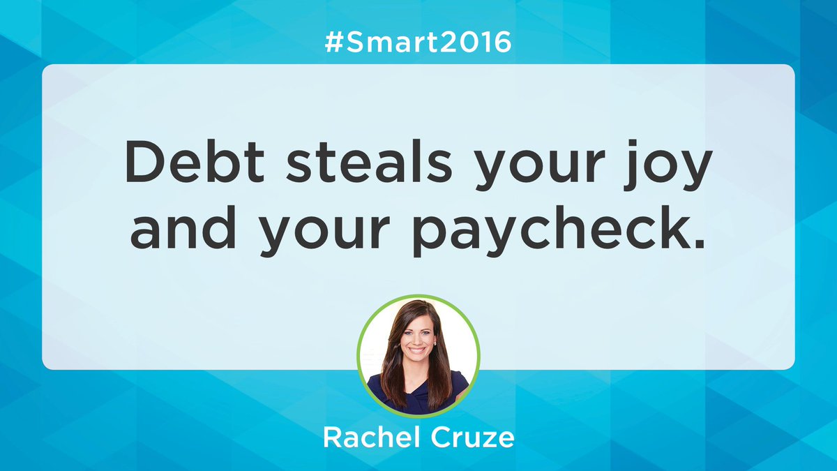 DaveRamseyLIVE's tweet photo. "The road to comparison always dead-ends in debt." - @RachelCruze #Smart2016 https://t.co/xl0eBjayO1