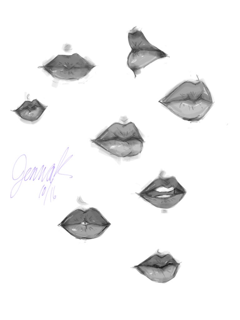 i doodled some (messy) mouthes last night when i was feeling down… i guess this counts as #inktober