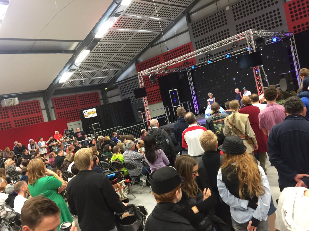 levelupleroy's tweet photo. Danny #thecat and Norman #holly now on stage @NORCON_ taking things #reddwarf #norcon6 #norwich #norfolk #geek #nerd #dj #host #live #event https://t.co/cVMd1iW8tr