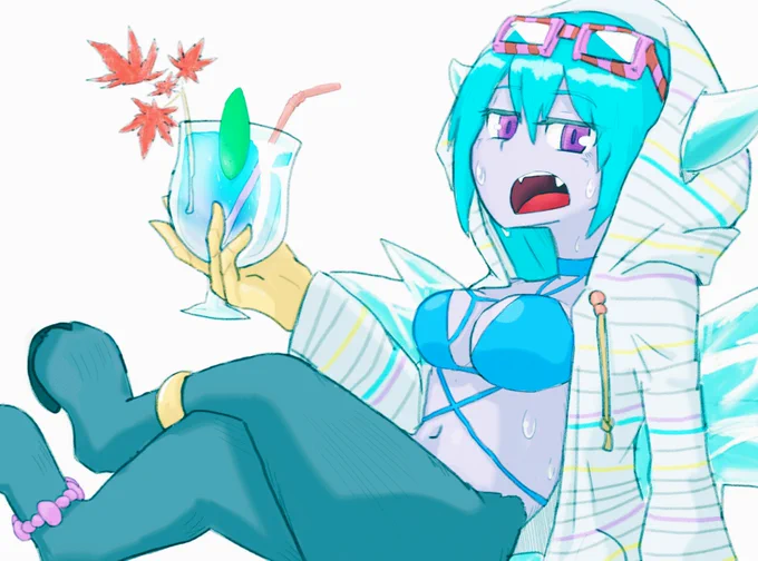 「セーター?まだ暑くない?」#パズドラ版深夜の真剣お絵描き60分一本勝負 