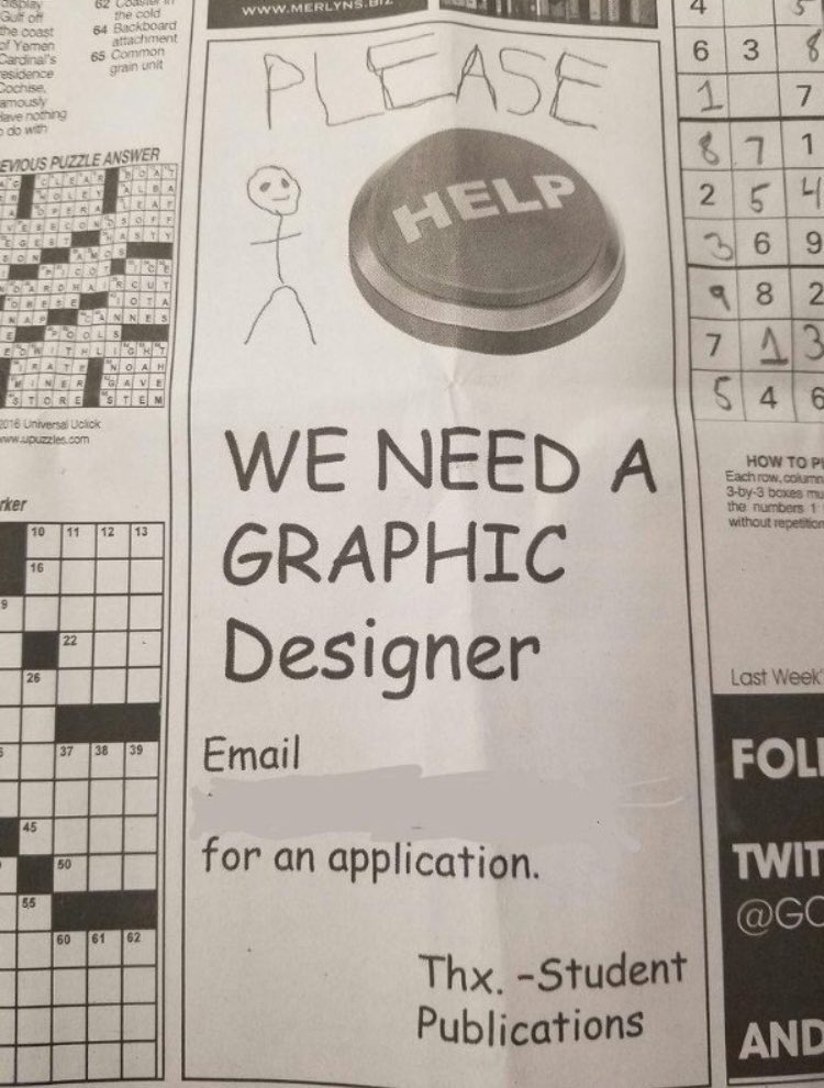 weloveadverts's tweet photo. Si. Se puede hacer una buena gráfica de prensa con Comic Sans. Vía @willyroda https://t.co/tpwUXVChGY