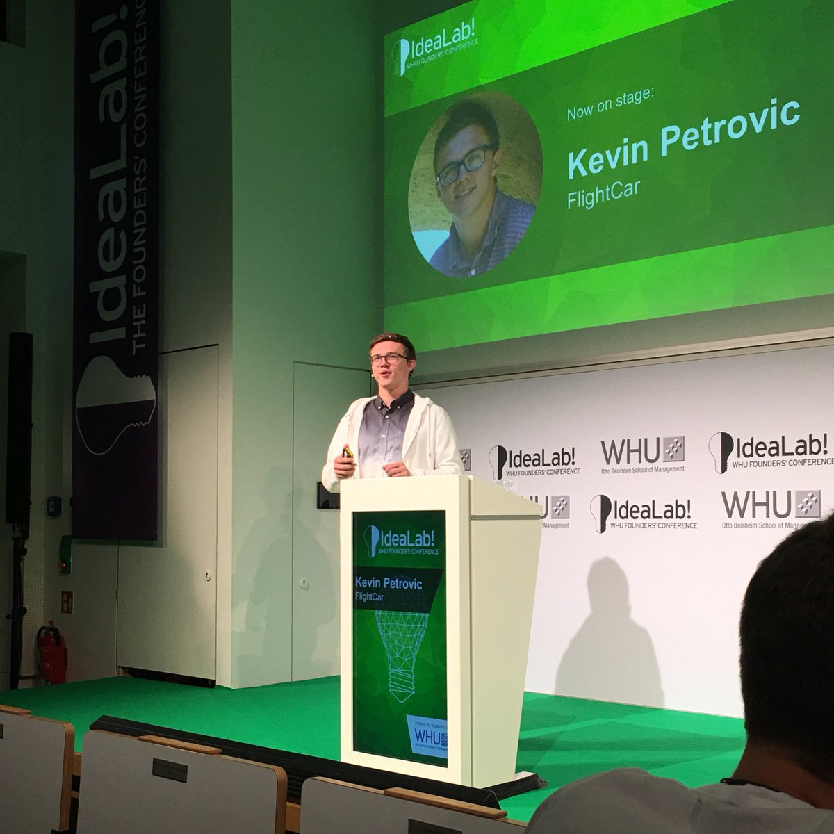 48fwrd's tweet photo. How to found a #startup: @FlightCar-Founder Kevin Petrovic on stage at #idealab16 https://t.co/k7bUSvOdGh