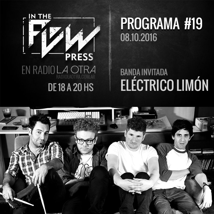 intheflowpress's tweet photo. Hoy a las 18 hs. te esperamos en un nuevo programa de #InTheFlowPress por @RLaOtra , con la visita de @Electricolimon. https://t.co/GKvSmPHoio