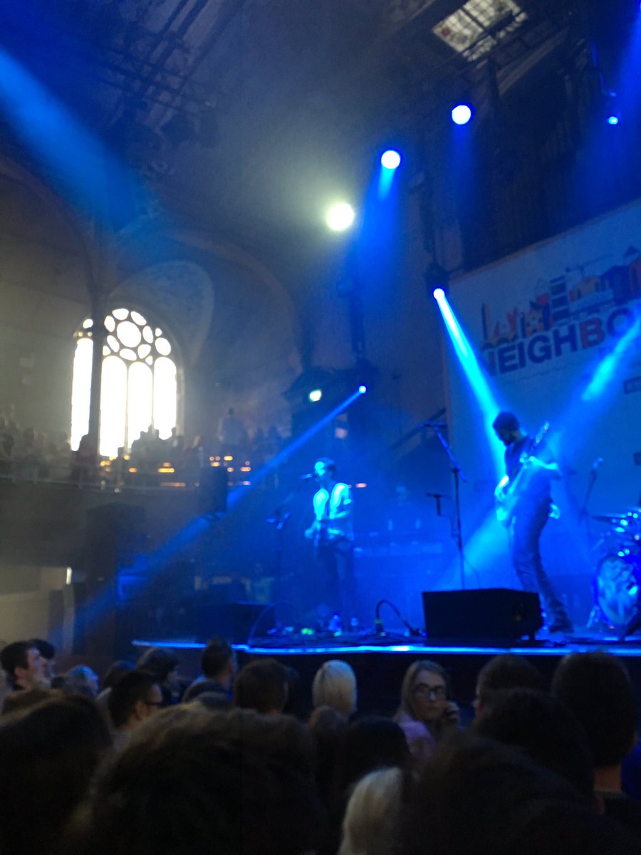 LukeOAlmond's tweet photo. Beautiful venue, brilliant idea for a festival #Neighbourhood #Manchester #cityfest @whiteliesmusic https://t.co/wSBND3eYty