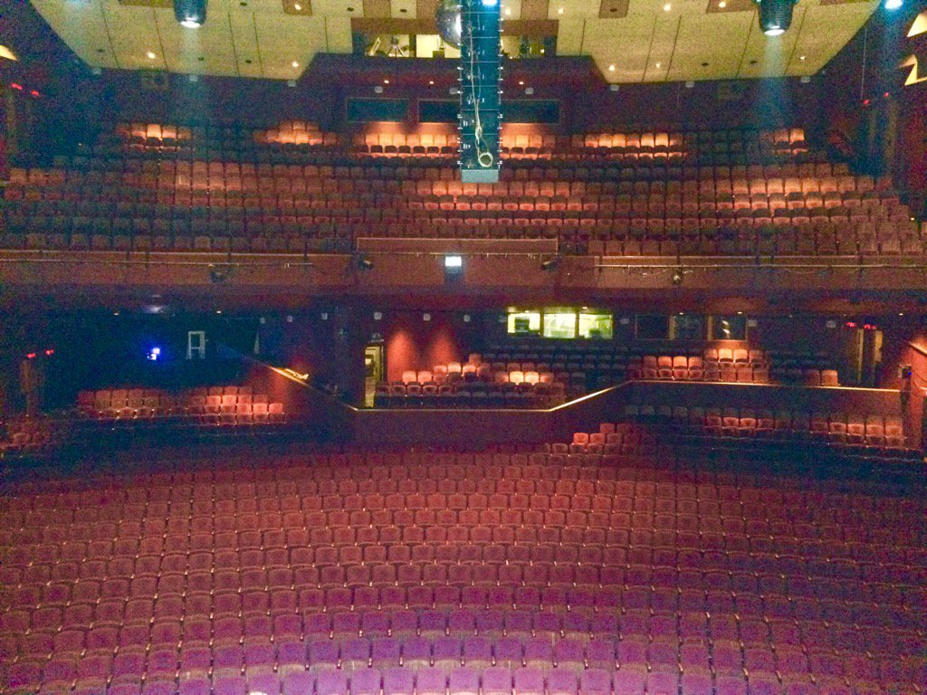 cchjnb's tweet photo. The view of the @sastatetheatre opera house from the @SatNightFevSA bridge 6m above the stage. #FeverSA https://t.co/9fUZELoVEf