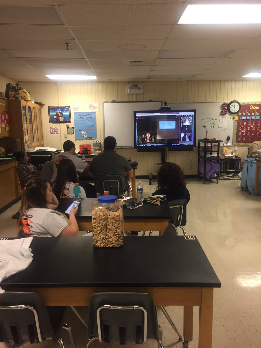 BioTeachKS's tweet photo. Watching the #hackathon live on @SOAR_EKY waiting for our turn!! #hackalachia Go Panthers!! https://t.co/fP7v4jv3Gz