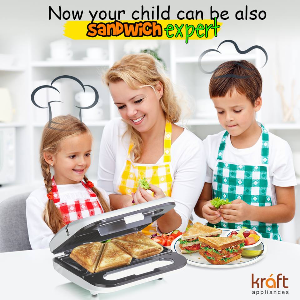 KraftAppliances's tweet photo. With easy to use & safety features, your kids too can enjoy preparing their favourite sandwiches with #KraftAppliances #SandwichMaster :D https://t.co/PdTbTi2PfC