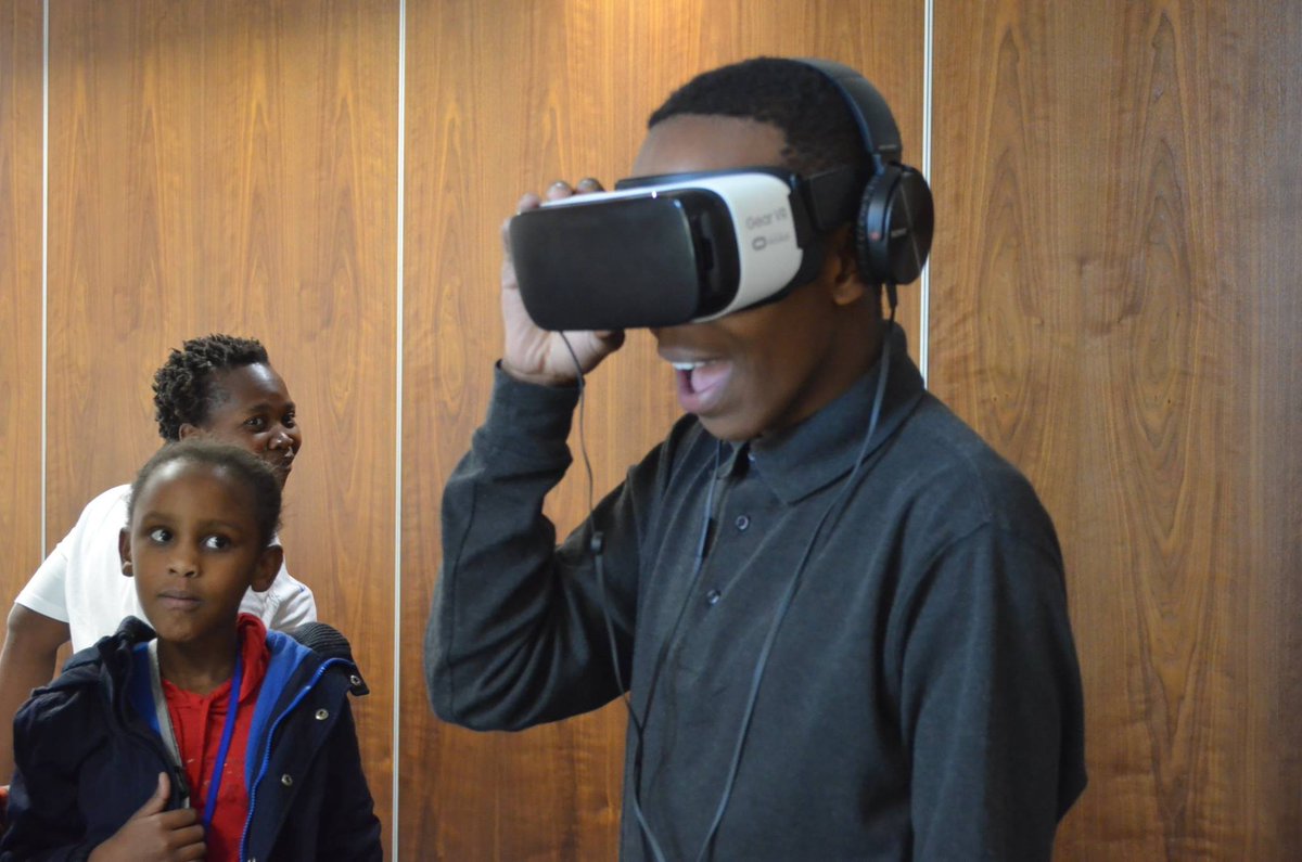 AMPGlobalTech's tweet photo. This is what we do it for. Kids in South Africa enjoying @takebackthemic's #Interactive #VR experience! #TBTM https://t.co/DyVU9Z5OvM