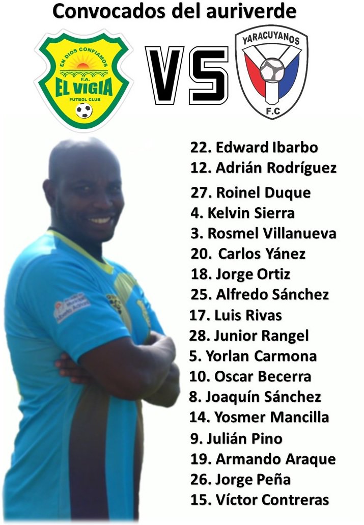 AtleticoElVigia's tweet photo. #SegundaDivision #CuadrangularesFinales @FAELVIGIAFC vs @YaracuyanosFC Convocados auriverdes para este importante duelo: https://t.co/EPDd4x1qDr