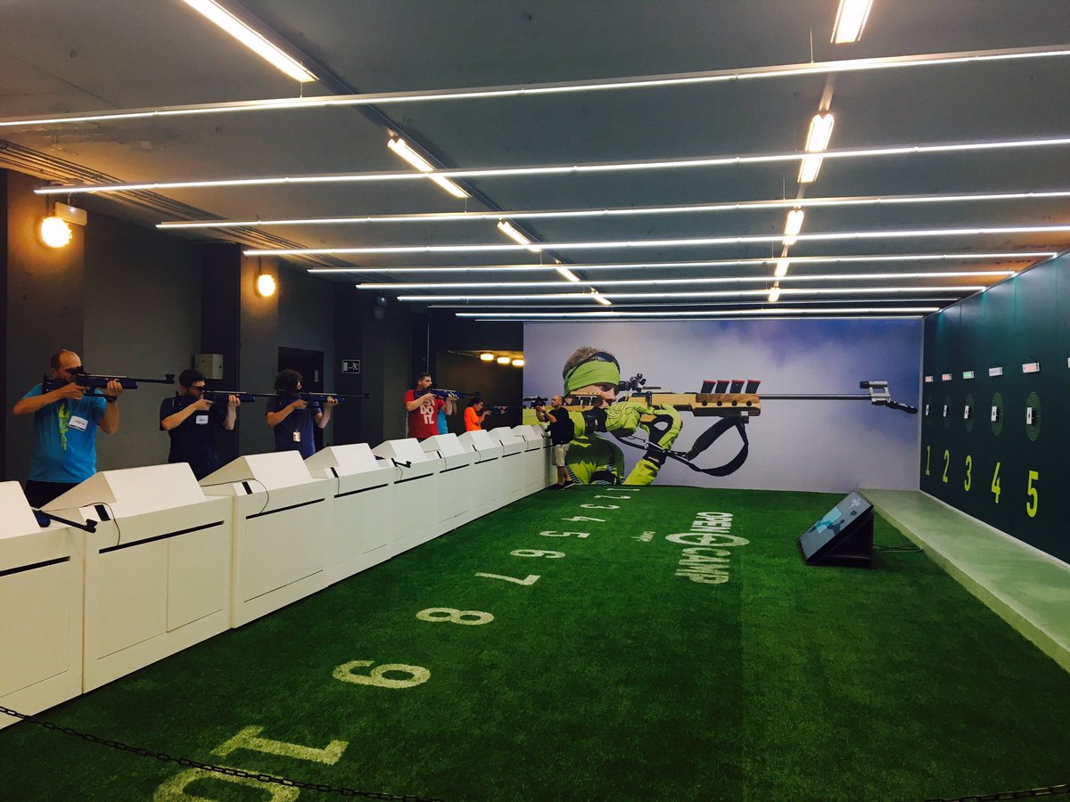 opencampbcn's tweet photo. Punteria i precisió a l'#OPENSHOOTING☝🏻️els participants a punt amb les carabines làser! Seguim! @totgira @CatalunyaRadio https://t.co/0B8jNEVYDX