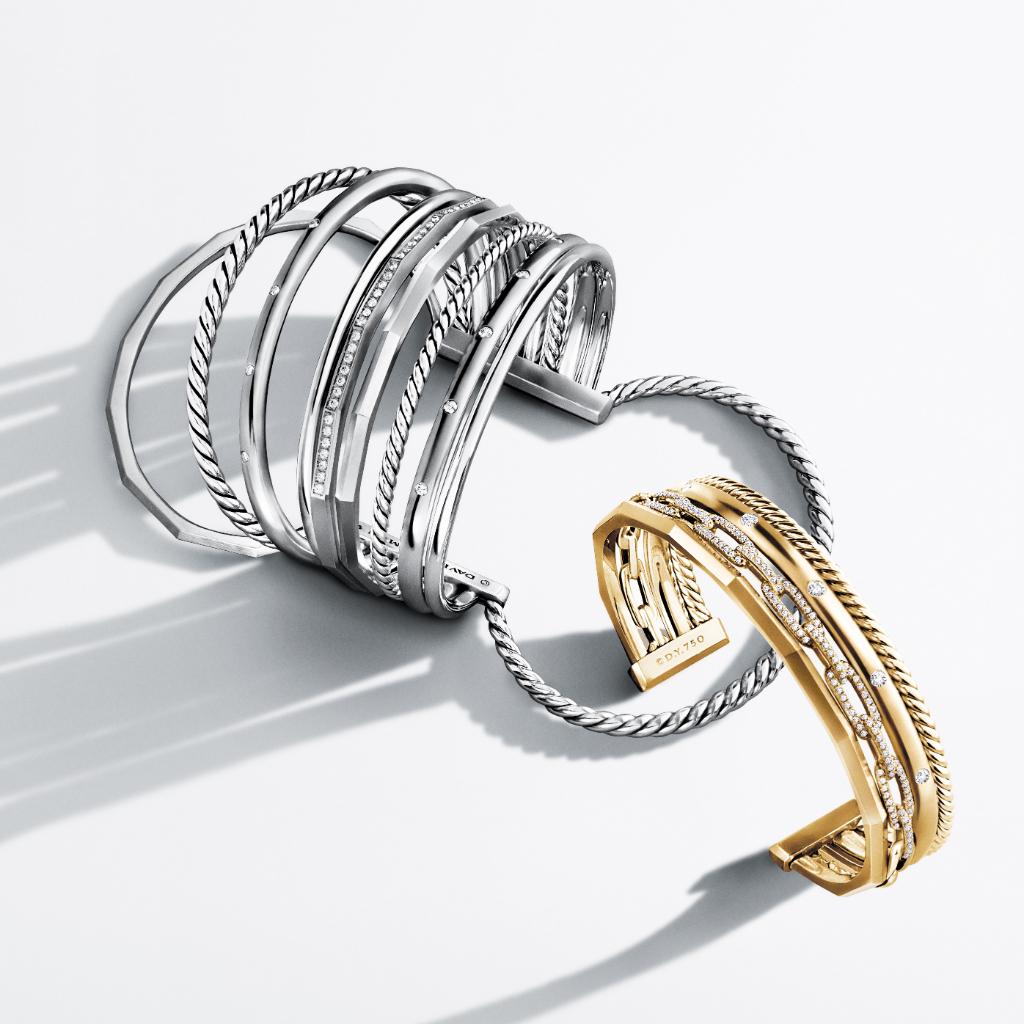 DavidYurman's tweet photo. New #StaxCollection bracelets give the illusion of separate designs stacked together but are discreetly connected. https://t.co/hkf0crwaYU https://t.co/9b6DPFvgGc