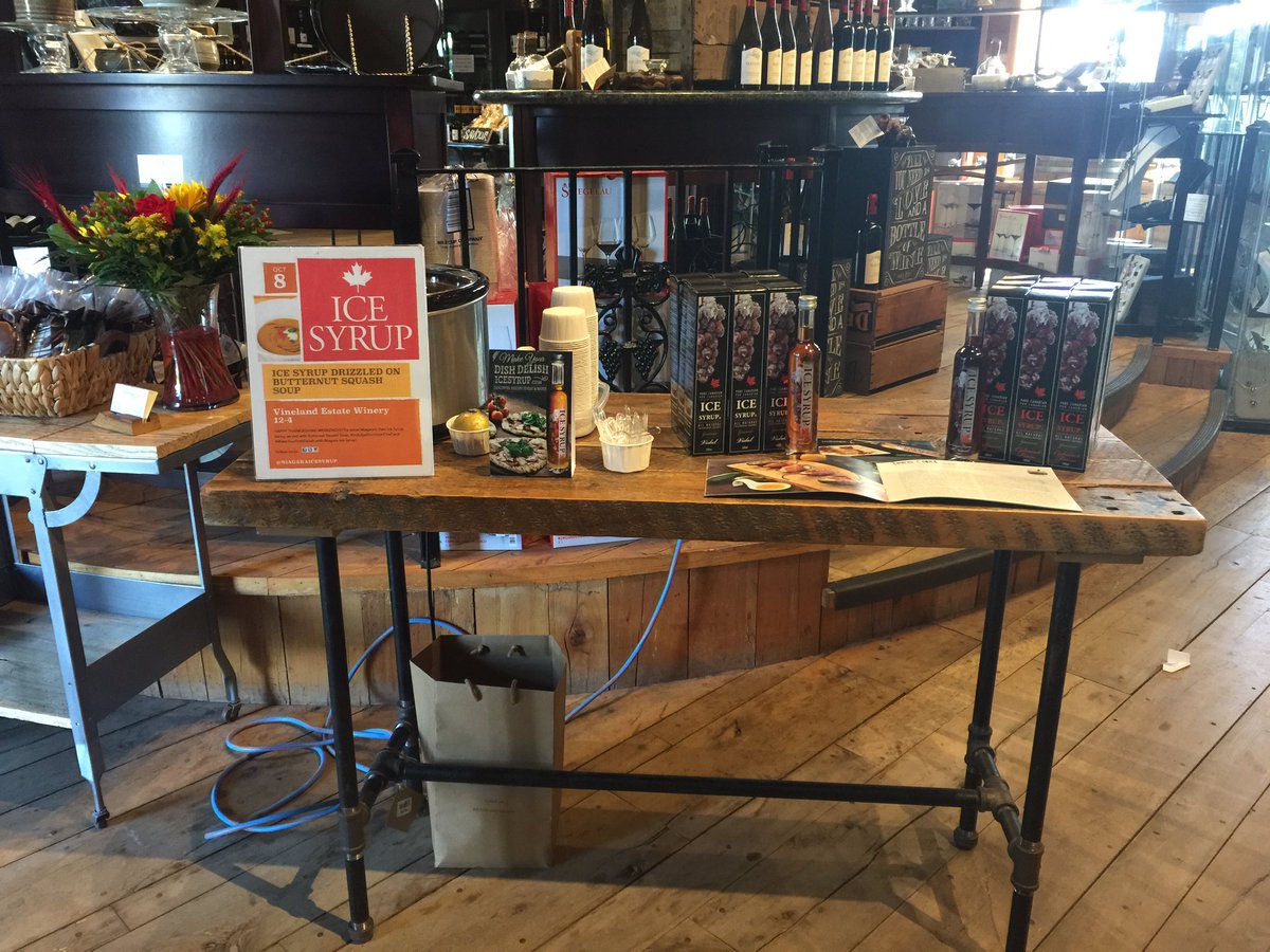 niagaraicesyrup's tweet photo. All set up @VinelandEstates come and try the #butternutsqaushsoup while it lasts with a drizzle of #niagaraicesyrup #makeuourdishdelish https://t.co/H9crEeYB2b