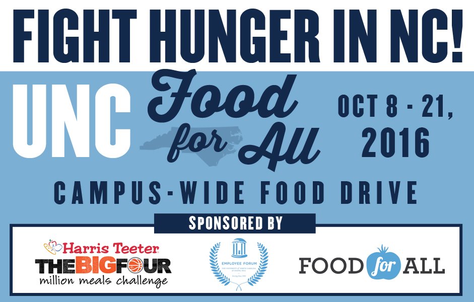 unccollege's tweet photo. The campus-wide food drive starts today! For more info: https://t.co/nCu6bDF8jZ
@UNCFoodForAll @EmployeeForum https://t.co/J1UHCxi56B