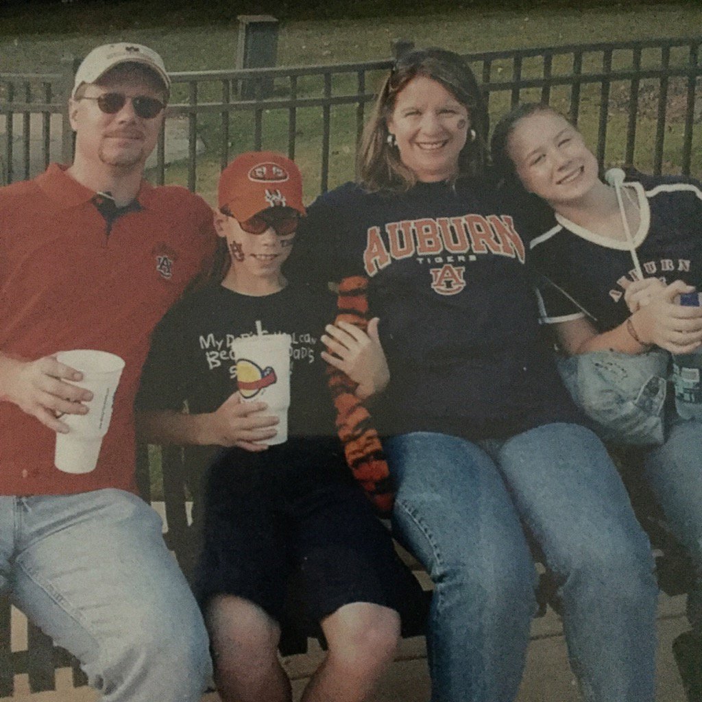 Cheering on the tigers! An old picture of when we all went to a game together!