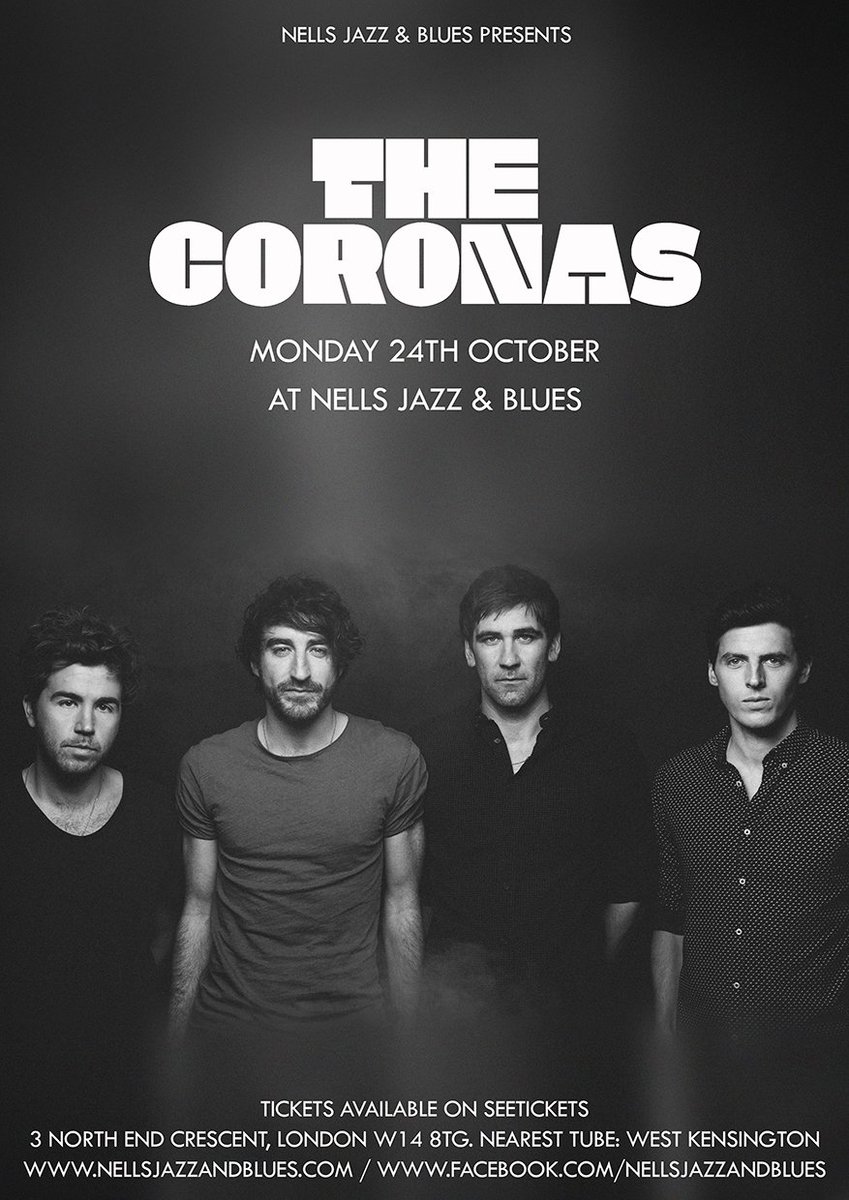 NellsLondon's tweet photo. Don't miss @TheCoronas at Nell's on Monday 24th Oct
Tickets: https://t.co/8y0HgordWV
#Fleadhweek https://t.co/Y44PiGQFgE