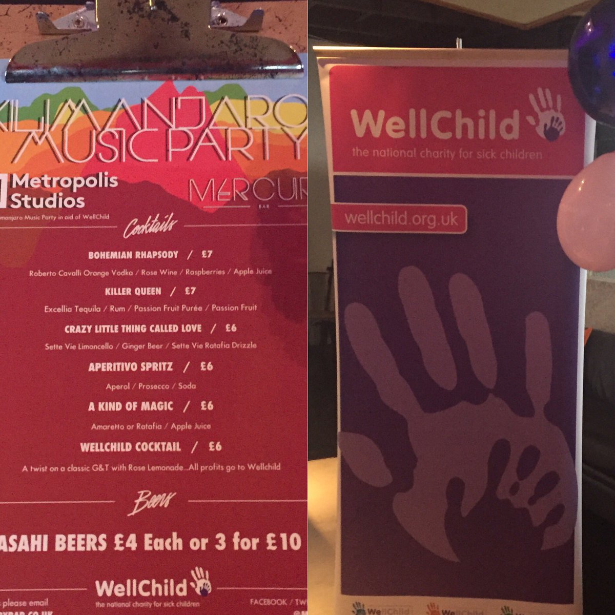 ShobeyR12's tweet photo. So excited for the #Kilimanjaro music party @MercuryBarLdn @ThisMetropolis raising funds for @WellChild https://t.co/DxPplDDZD4