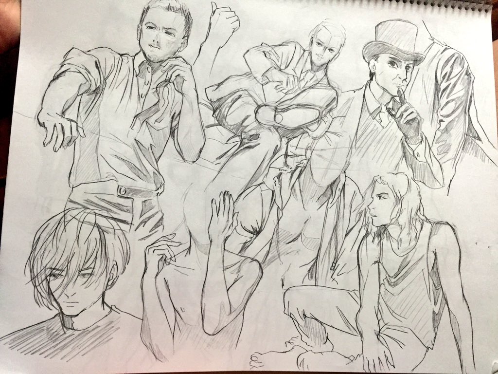 海外のイケメンbotなどを模写して絵がうまくなったような気分に浸るあそび 