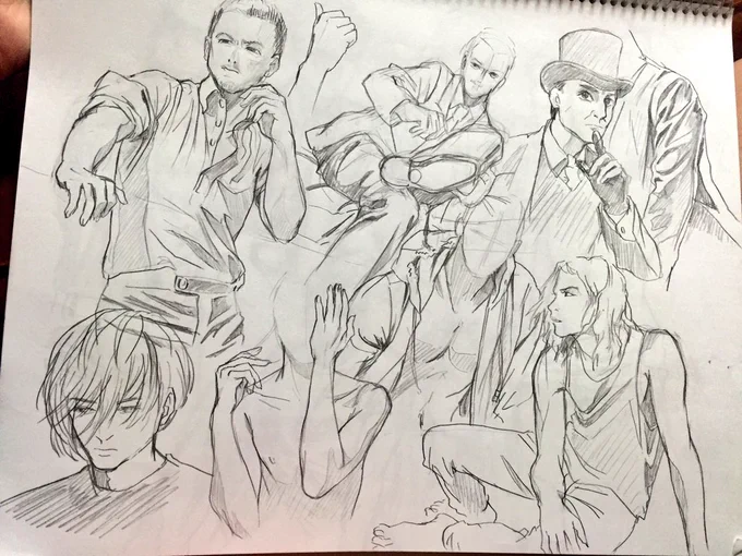 海外のイケメンbotなどを模写して絵がうまくなったような気分に浸るあそび 