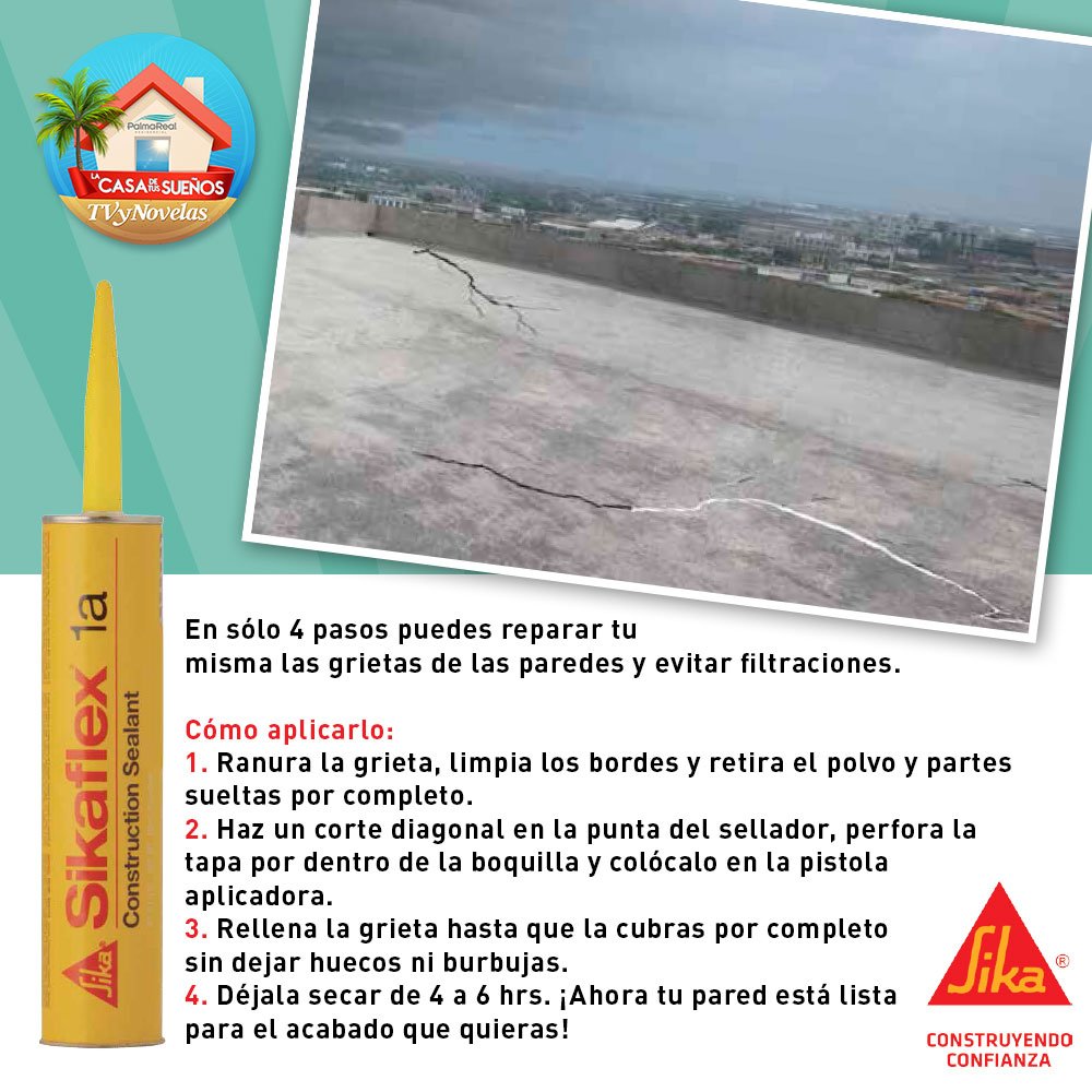 TVyNovelasMex's tweet photo. No dejes que las grietas y la humedad hagan lucir tu casa descuidada. ¡#SikaSi repara tu casa! https://t.co/hswMKmskhJ