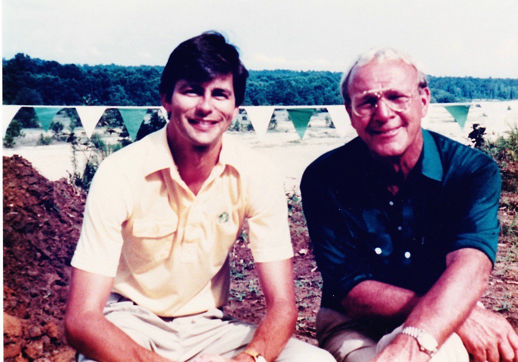 BillWagy2's tweet photo. Found a 1988 photo of me with the late Arnold Palmer in Baton Rouge. I worked at Channel 9 TV doing story on Arnie's new course The Bluffs. https://t.co/5KcNm5Xxvu