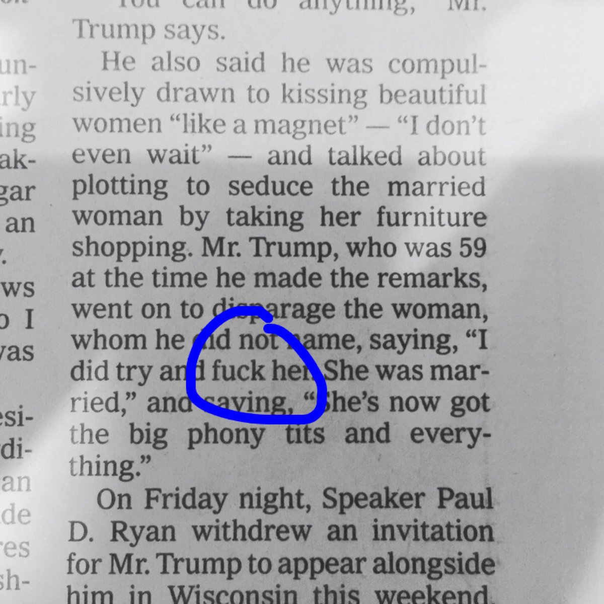 stevepatricks's tweet photo. When was the last time it was newsworthy enough for the word "fuck" to appear above the fold in the @nytimes? I want to know. https://t.co/l0voiZeLQk