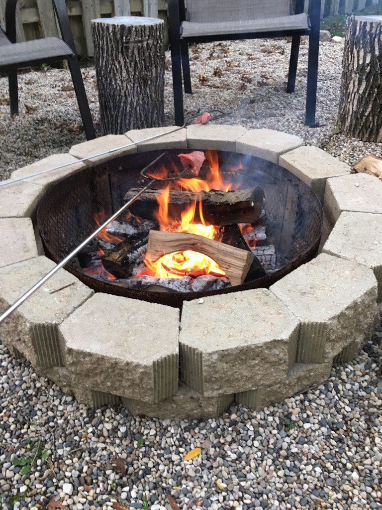 Steak over the open fire.  Can't beat the taste.  #bonfire #oldschoolcooking