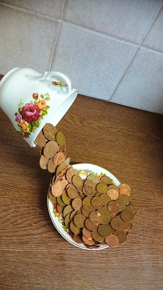 bookfoldgifts's tweet photo. Our latest craft project this #saturdaynight a #floatingcup made with real coins. #notintheshops https://t.co/SHZWwhipmS