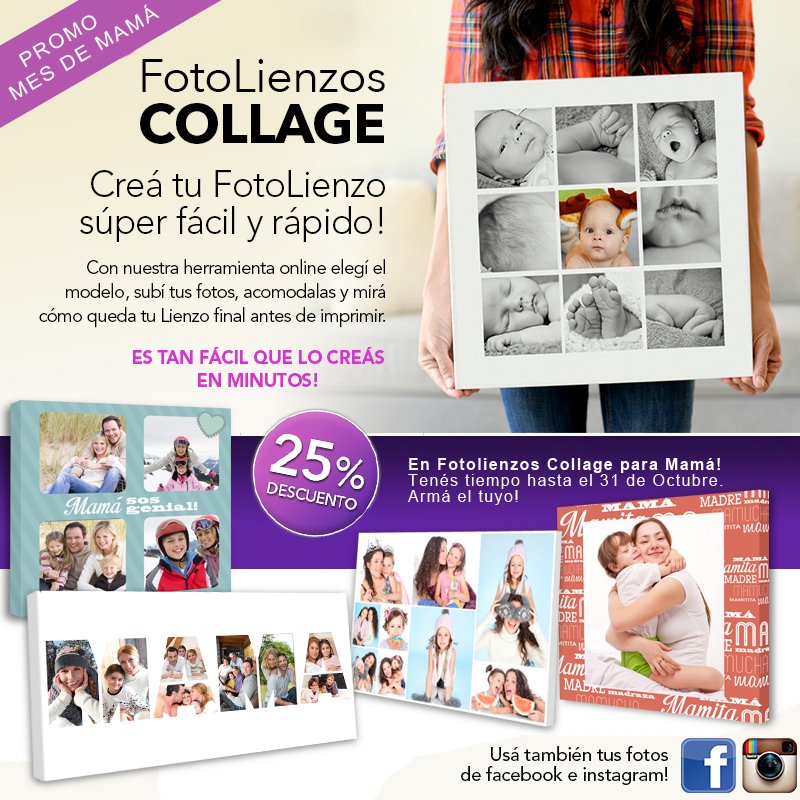 VIVILASFOTOS's tweet photo. 25% OFF en Fotolienzos para Mamá Pedilos hasta el Lunes, retiralos el Viernes. Tus Fotos en cuadros https://t.co/eQRY8nPRkN … #VIVILASFOTOS https://t.co/MjLXen6gbB