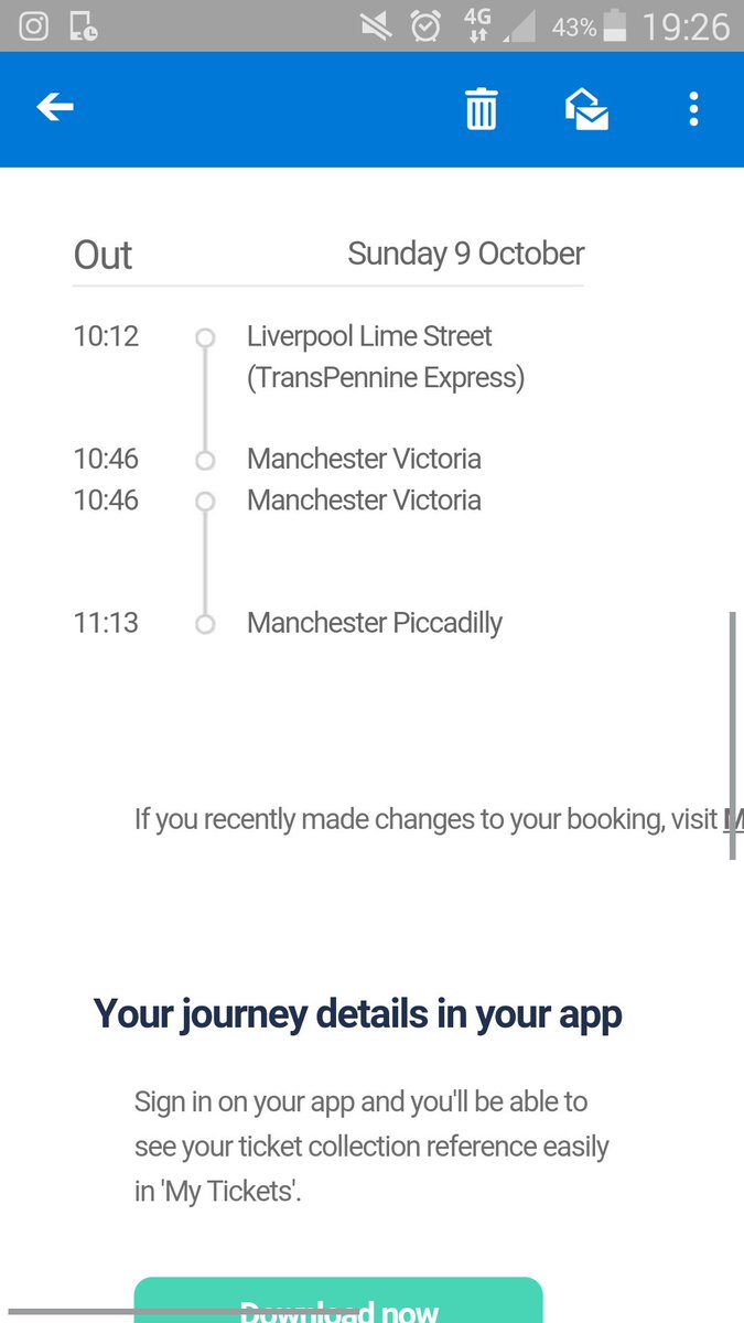 blessed_damozel's tweet photo. @nationalrailenq my connecting train leaves as I arrive, can I use my prebooked ticket on the next train out?! https://t.co/rTbH5qcpYO