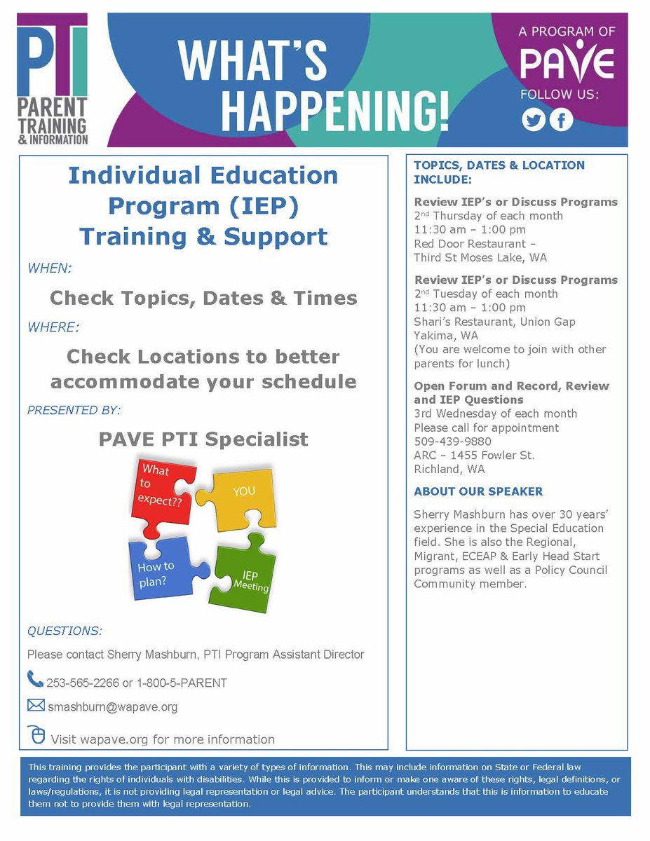 PAVE_org's tweet image. Check out what is happening in Yakima WA! #PAVE #PTI #IEPsupport
