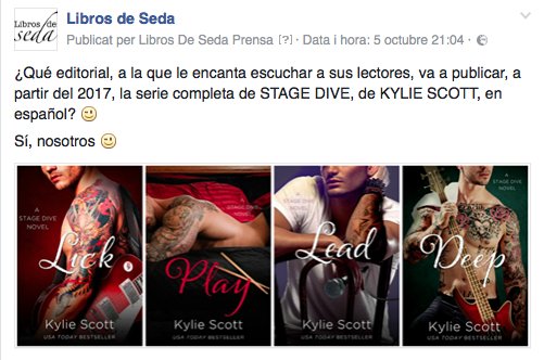 librosdeseda's tweet photo. En 2017, en #librosdeseda llega #Stagedive de @KylieScottbooks #newadult #roqueros #música #ficciónjuvenil https://t.co/i1s2mJj0uh