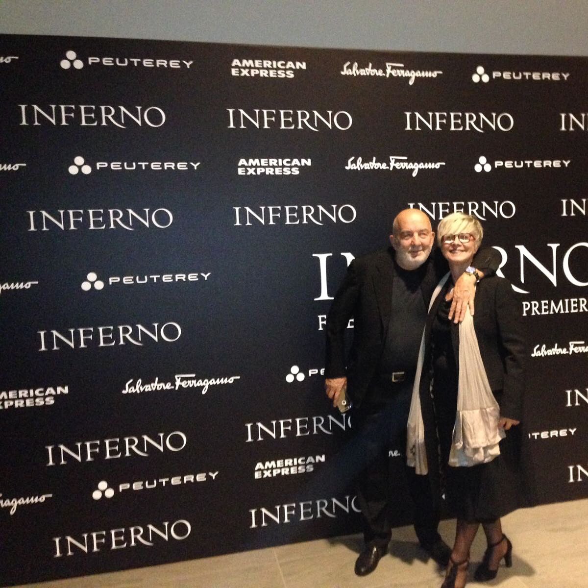 GMazzuoli's tweet photo. The world premiere of the movie @infernothemovie  in Florence  Giuliano Mazzuoli and his wife Mirella https://t.co/S4g5j7Q4ho